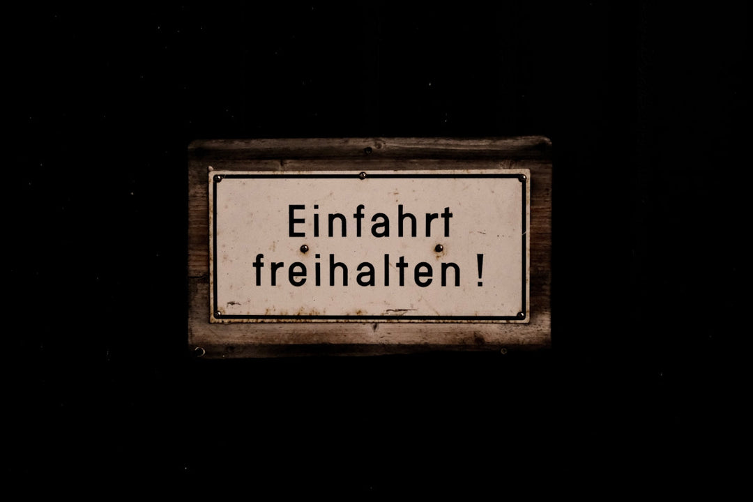 Old german sign reads einfahrt freihalten!