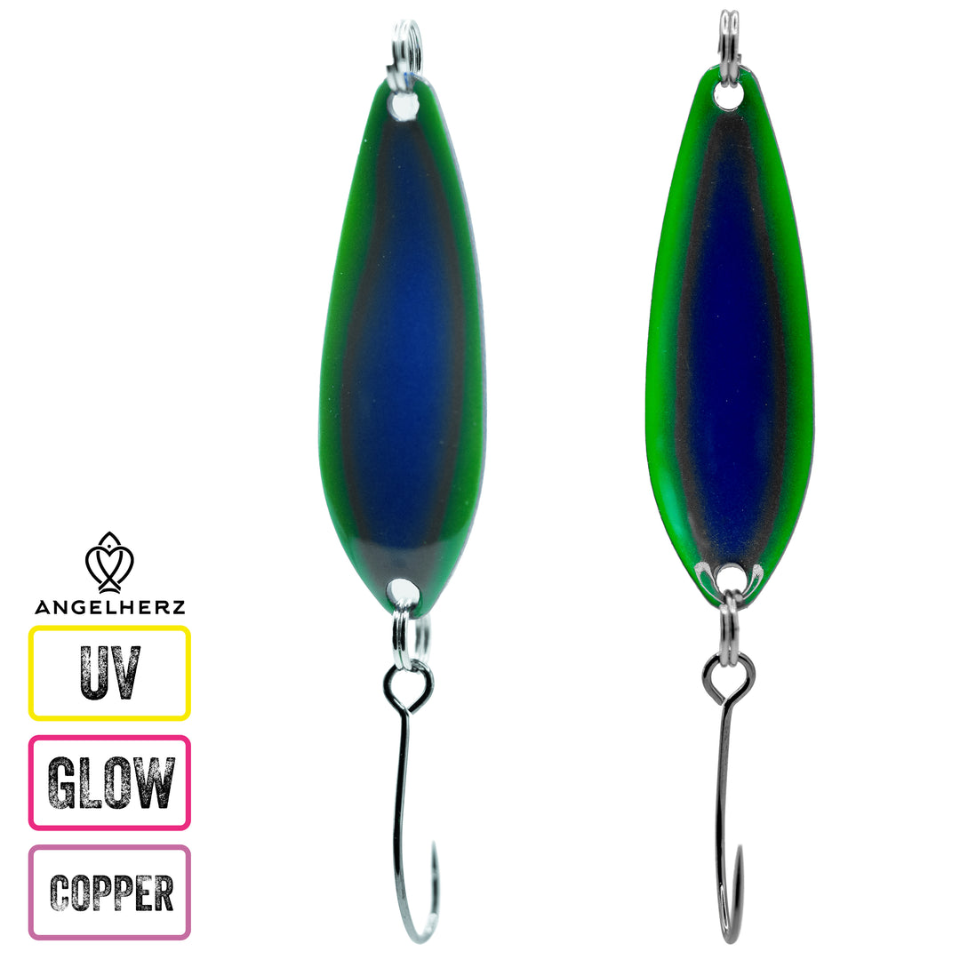 Angelherz WillowStrike 34mm – UV Spoon für Forelle 2,5g / 3,5g