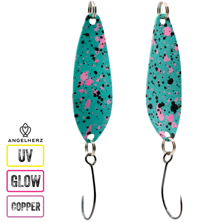 Angelherz WillowStrike 34mm – UV Spoon für Forelle 2,5g / 3,5g