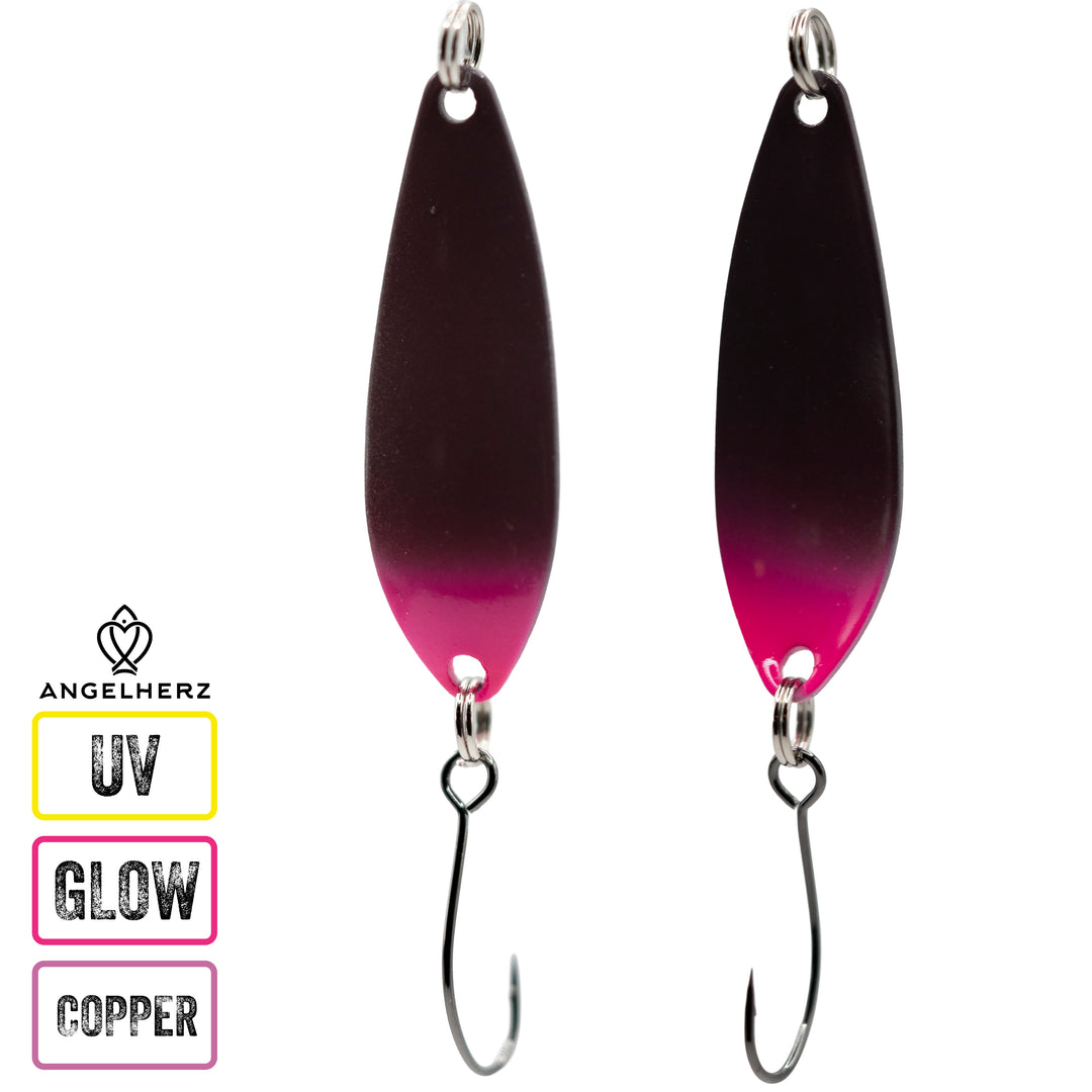Angelherz WillowStrike 34mm – UV Spoon für Forelle 2,5g / 3,5g