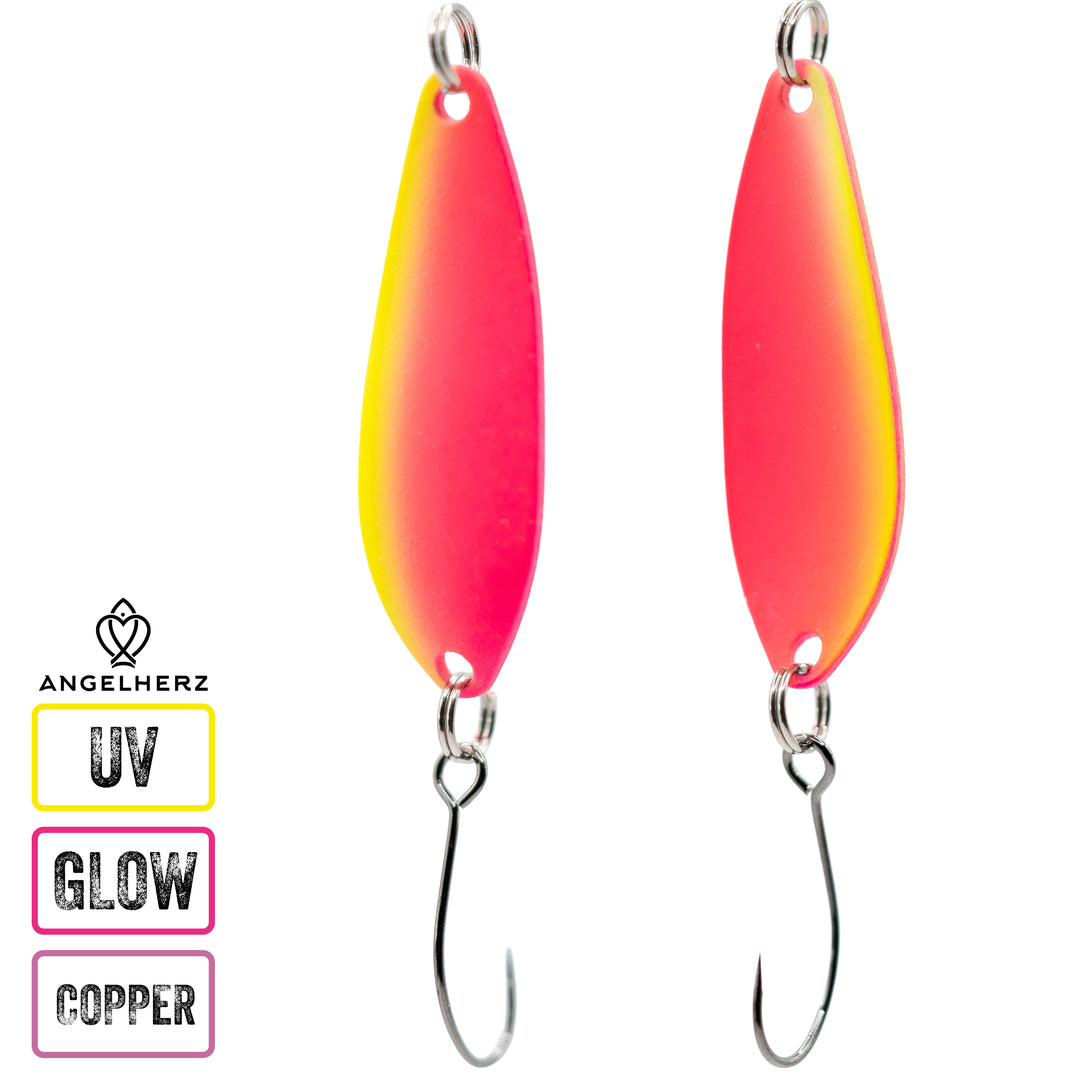 Angelherz WillowStrike 34mm – UV Spoon für Forelle 2,5g / 3,5g
