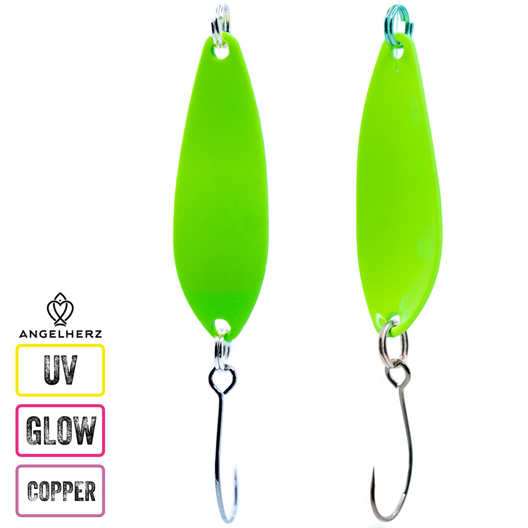 Angelherz WillowStrike 34mm – UV Spoon für Forelle 2,5g / 3,5g