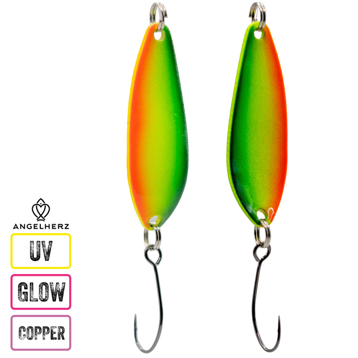 Angelherz WillowStrike 34mm – UV Spoon für Forelle 2,5g / 3,5g