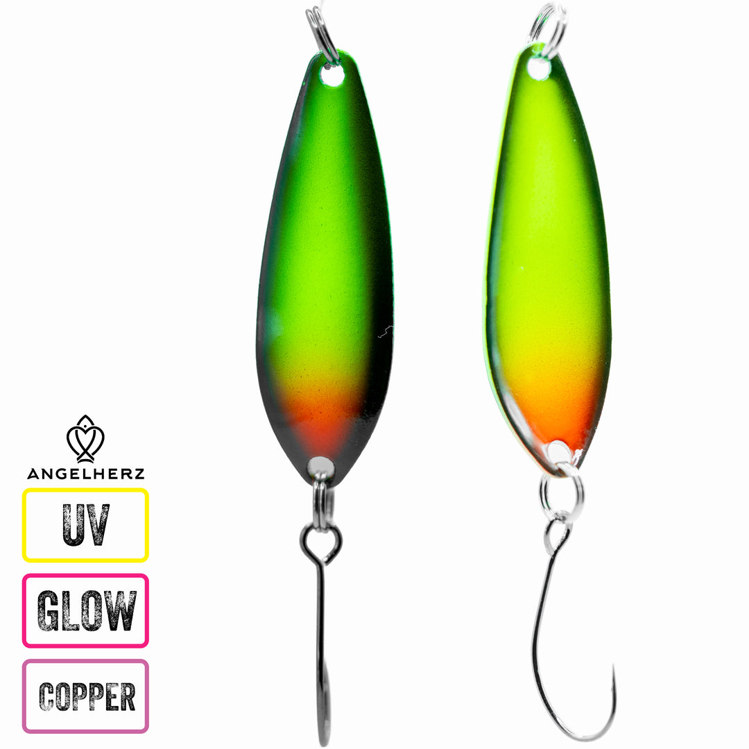 Angelherz WillowStrike 34mm – UV Spoon für Forelle 2,5g / 3,5g