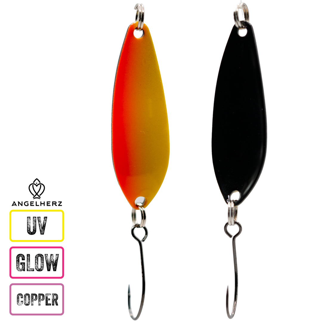 Angelherz WillowStrike 34mm – UV Spoon für Forelle 2,5g / 3,5g
