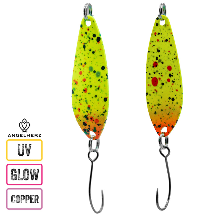 Angelherz WillowStrike 34mm – UV Spoon für Forelle 2,5g / 3,5g