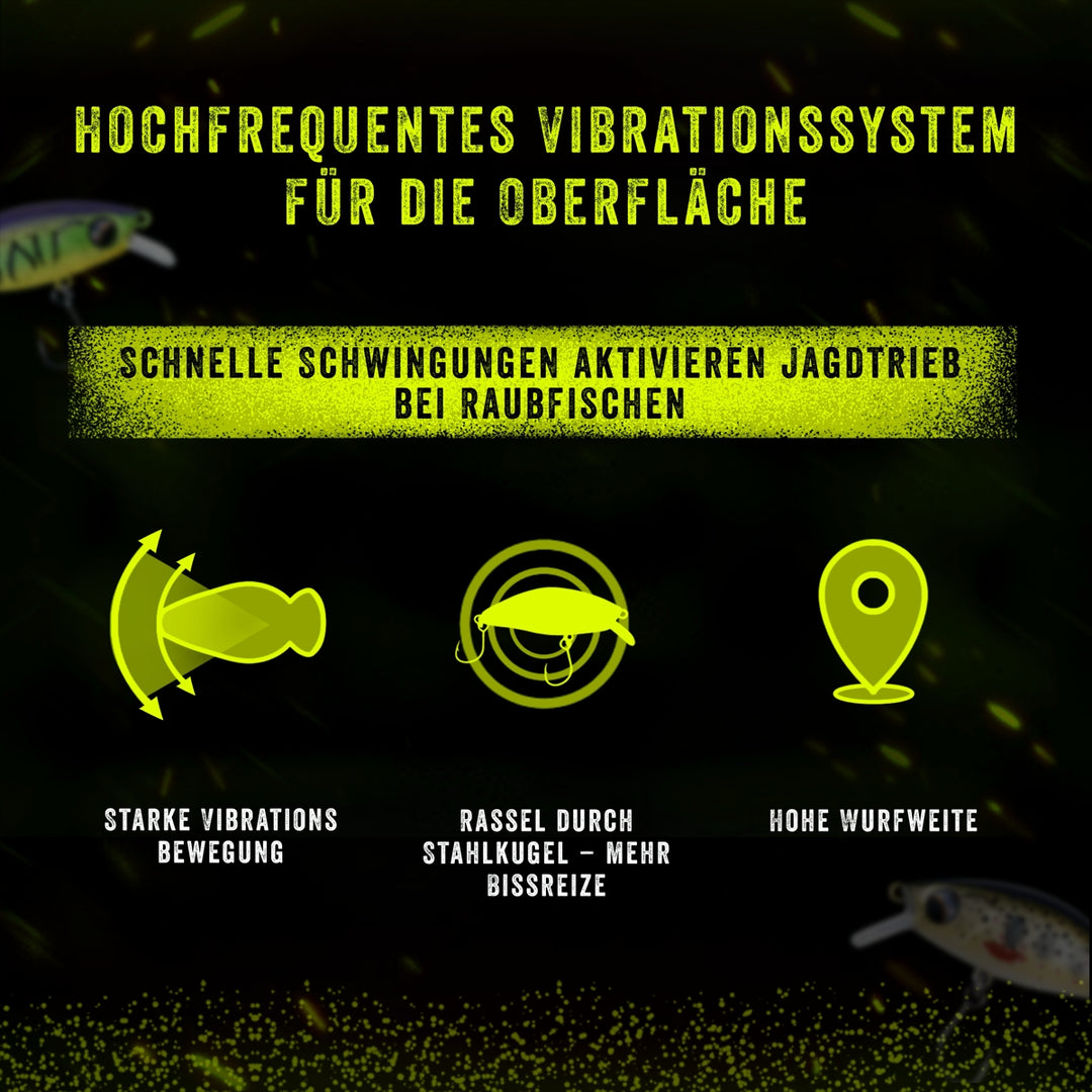 Angelherz® Heavy Minnow Box – UV-aktive Forellenköder mit Rassel
