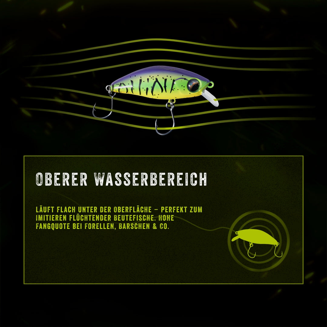 Angelherz® Heavy Minnow Box – UV-aktive Forellenköder mit Rassel