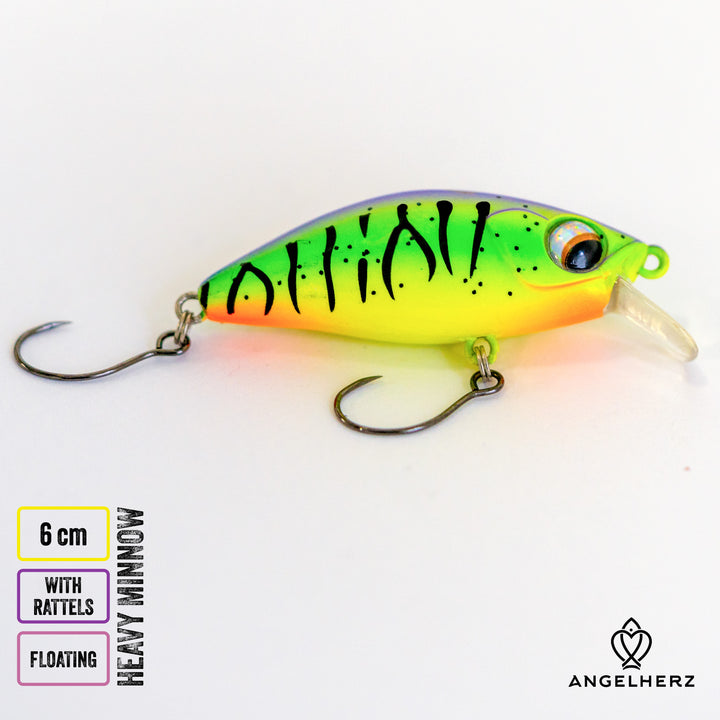 Angelherz® Heavy Minnow – Premium  Floating Forellenwobbler mit Rassel