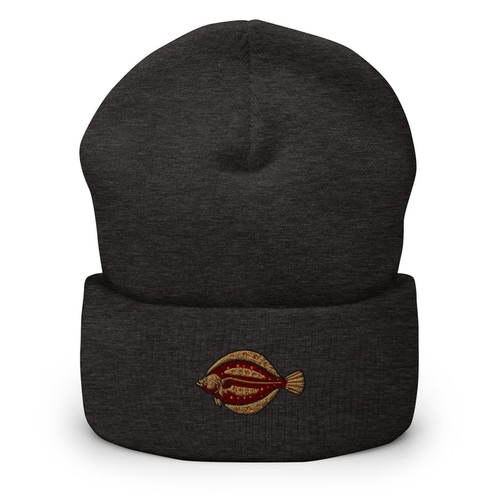 Umgeschlagene Beanie Scholle Stickerei