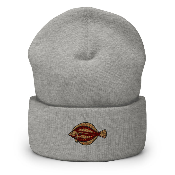 Umgeschlagene Beanie Scholle Stickerei