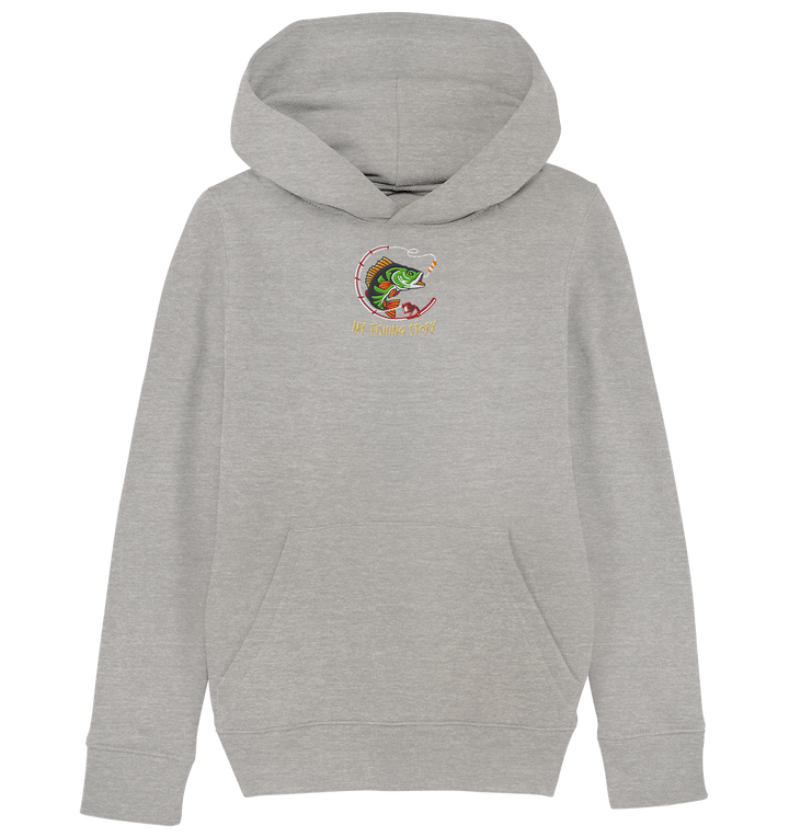 my fishing story - Kids Organic Hoodie (Stick)