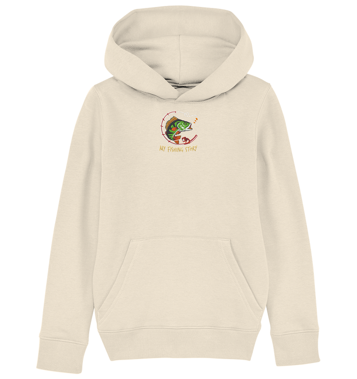 my fishing story - Kids Organic Hoodie (Stick)