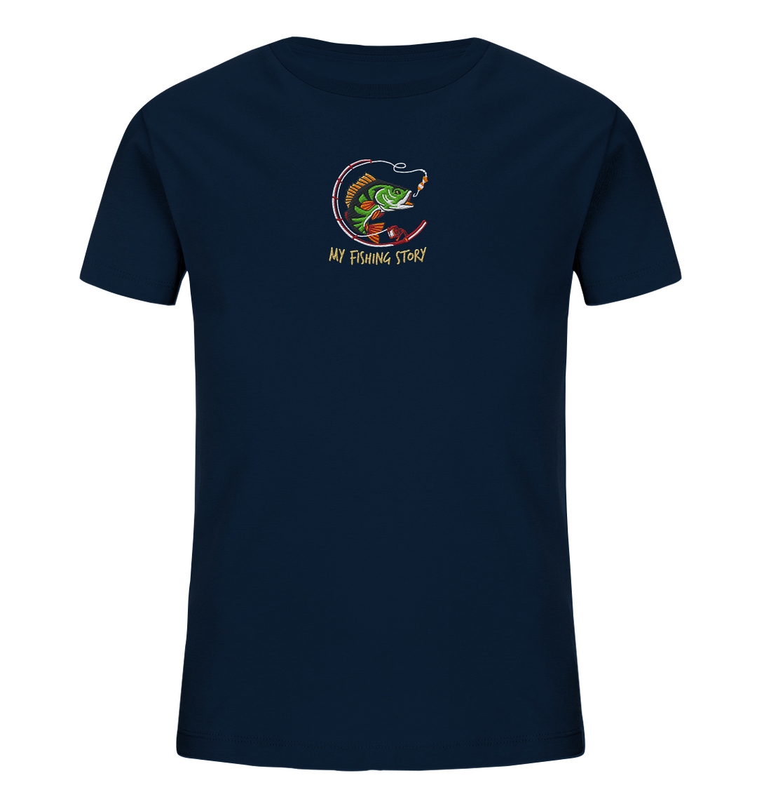 my fishing story - Kids Organic Shirt (Stick)
