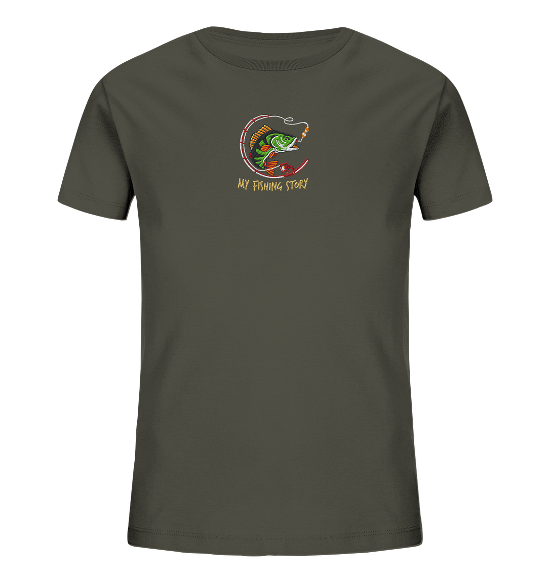 my fishing story - Kids Organic Shirt (Stick)