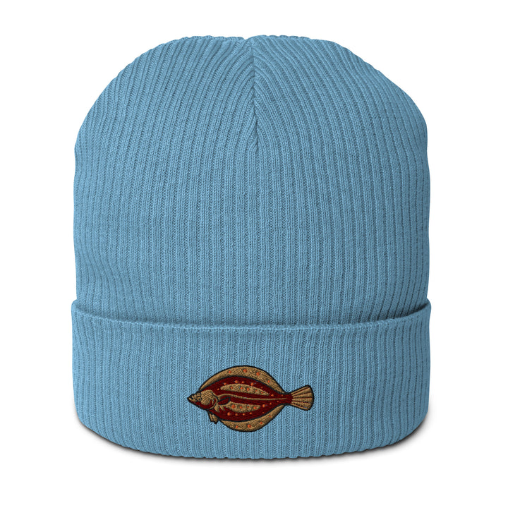 Gerippte Bio-Beanie Scholle Stickerei