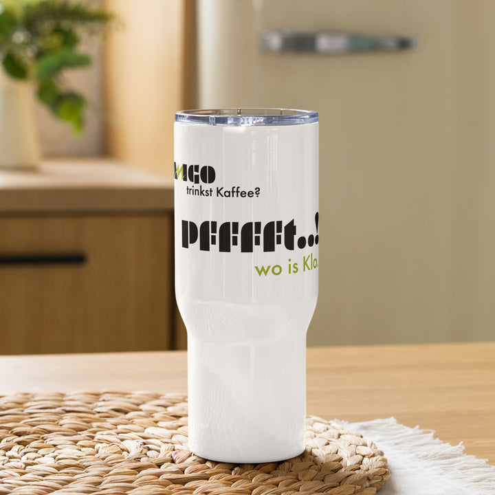 Travel mug with a handle