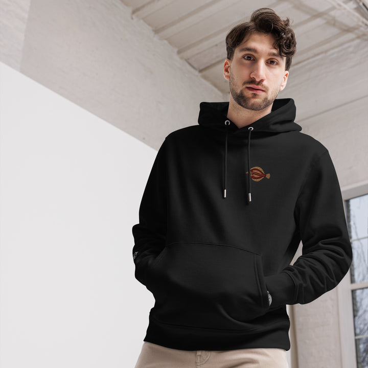 Umweltfreundlicher Unisex-Kapuzenpullover Scholle Stickerei