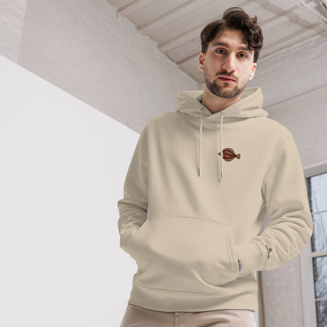 Umweltfreundlicher Unisex-Kapuzenpullover Scholle Stickerei