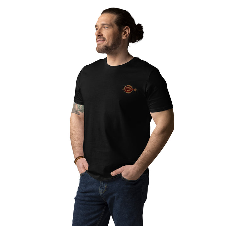 Unisex-Bio-Baumwoll-T-Shirt Scholle Stickerei