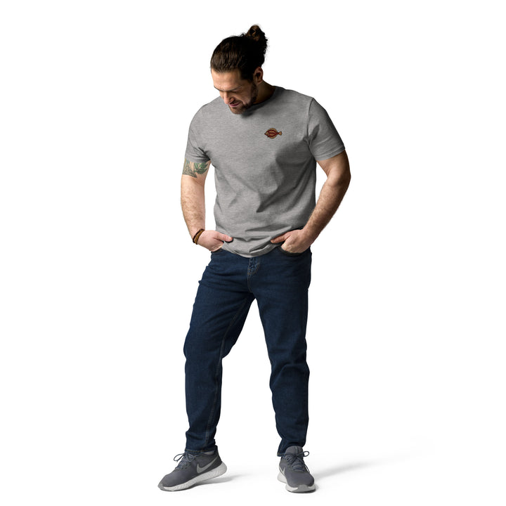Unisex-Bio-Baumwoll-T-Shirt Scholle Stickerei