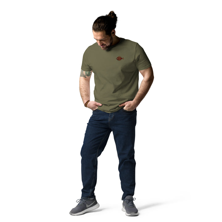 Unisex-Bio-Baumwoll-T-Shirt Scholle Stickerei