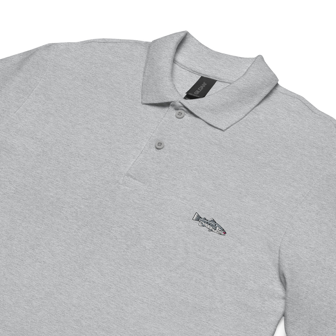 Poloshirt mit Meerforellen Stickerei