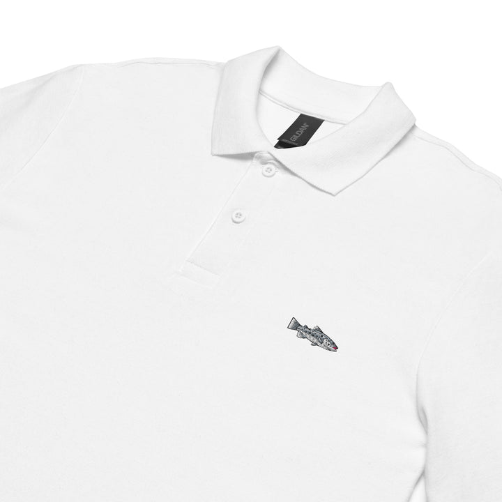 Poloshirt mit Meerforellen Stickerei