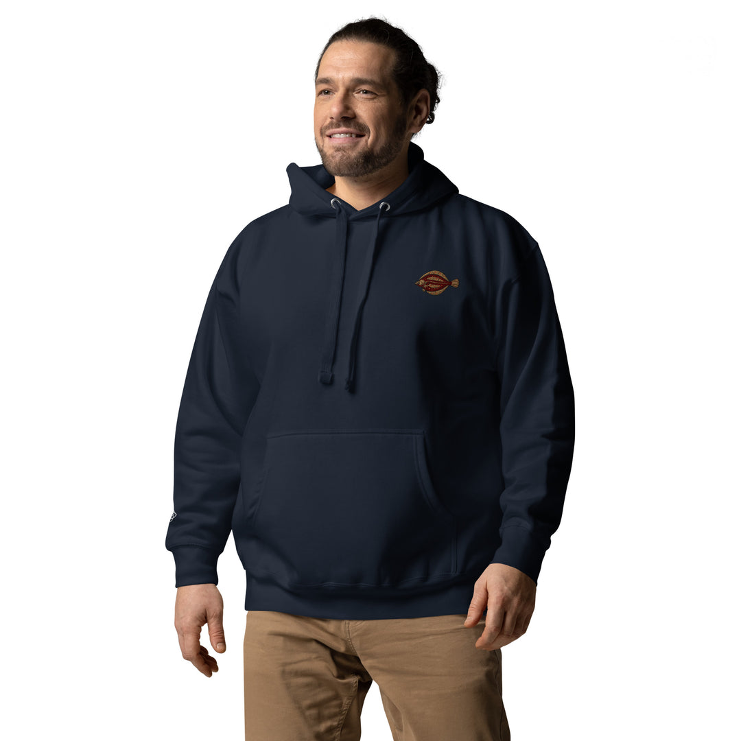 Unisex-Kapuzenpullover Scholle Stickerei